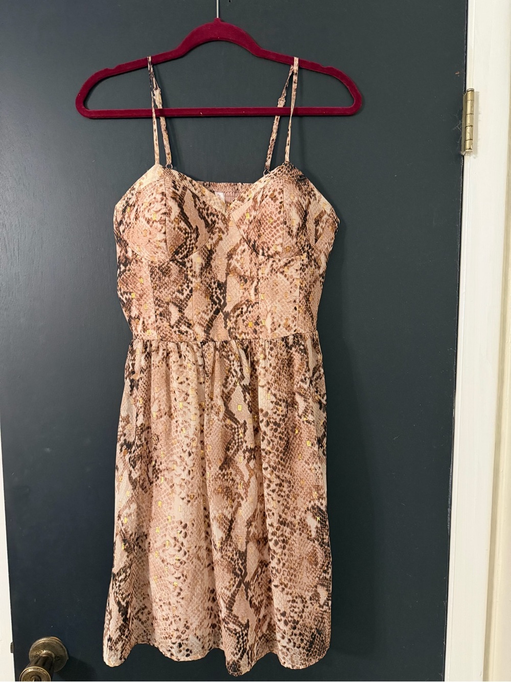 Xhilaration Pink and Brown Snake-Print Mini Dress